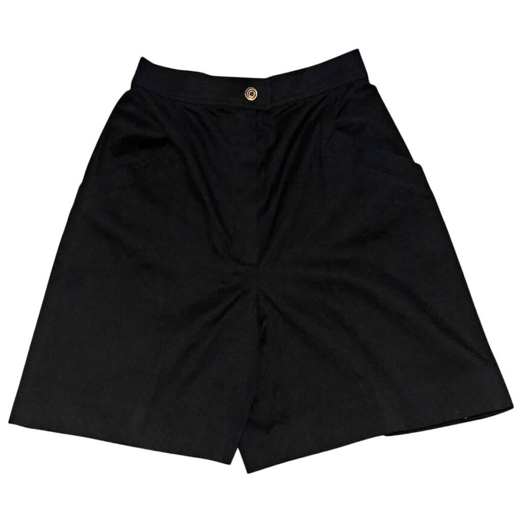 Black Vintage Chanel Cotton High-Waisted Shorts