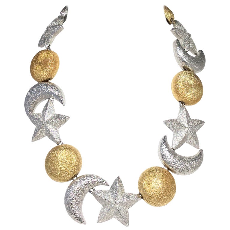 Christian Dior Sun, Moon, Stars Necklace Bracelet and Earring Set 1980 ...