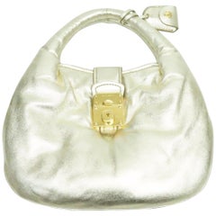 Miu Miu Gold Puffy Soft Leather Handbag