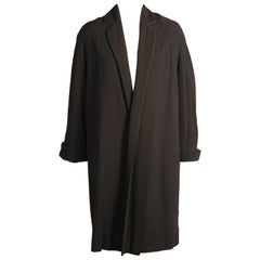 Pierre Balmain Numbered Haute Couture Black Wool Coat, 1950s 