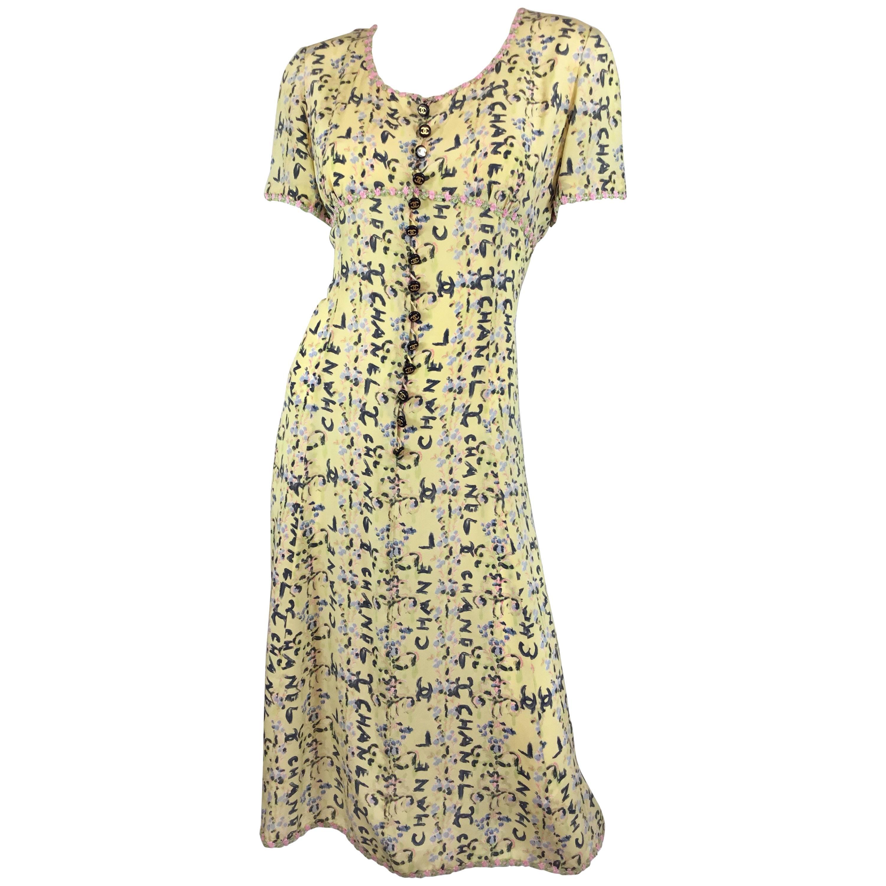 Chanel Graffiti Print Vintage Dress