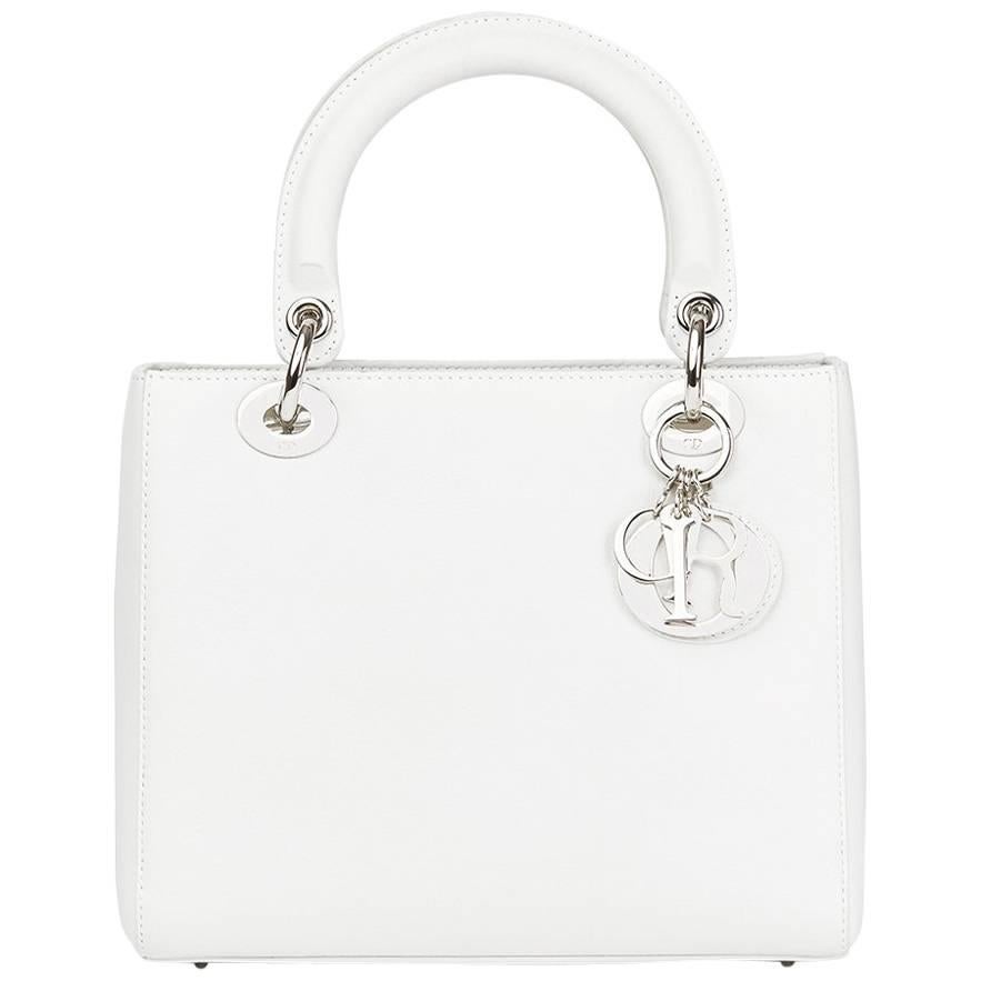 Dior Lady Dior Medium white bag  Lady dior bag Bags Dior purses