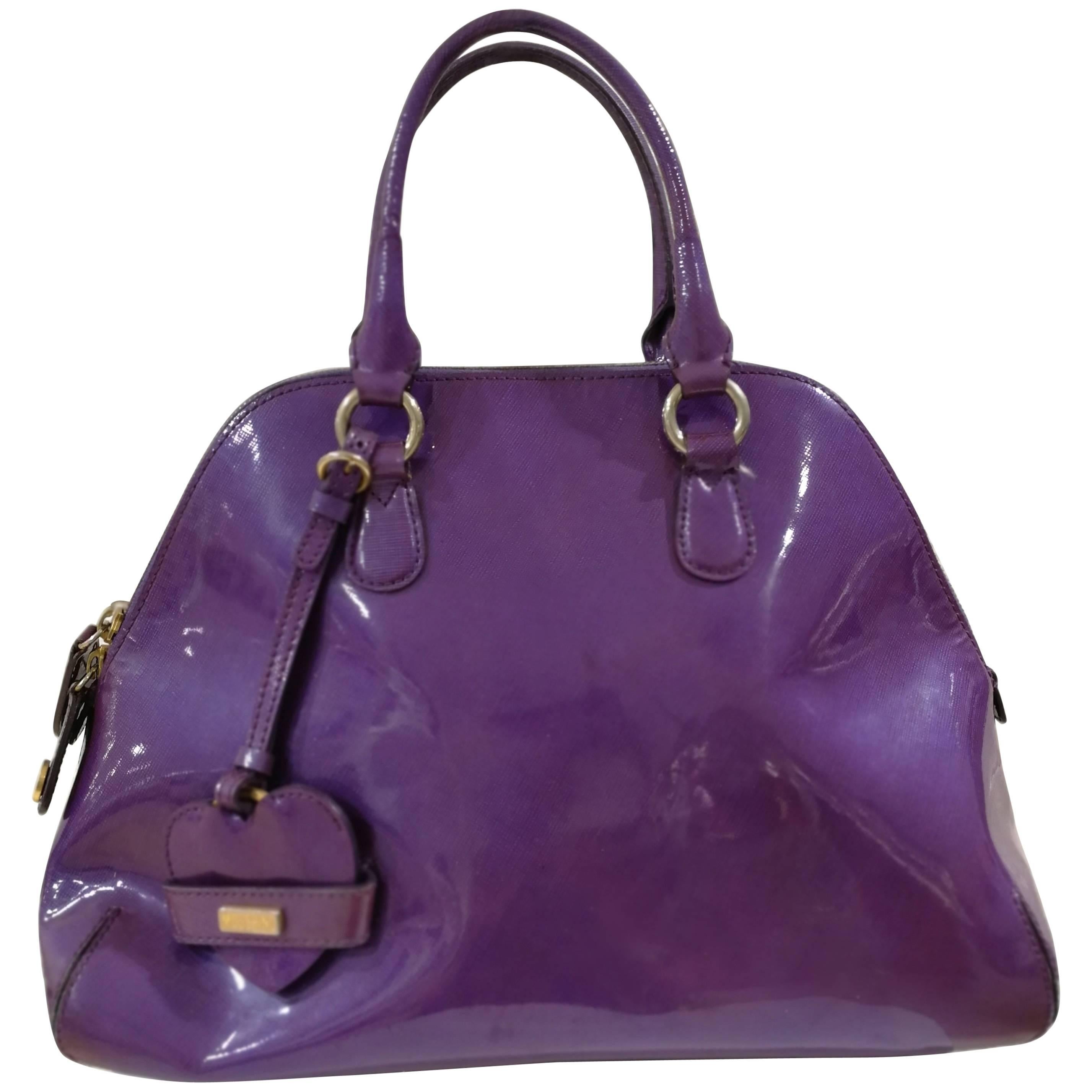 Moschino purple patent leather Bag