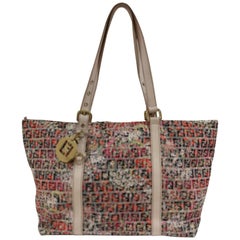 Vintage Fendi FF logo Multicolour Flower Shoulder Bag