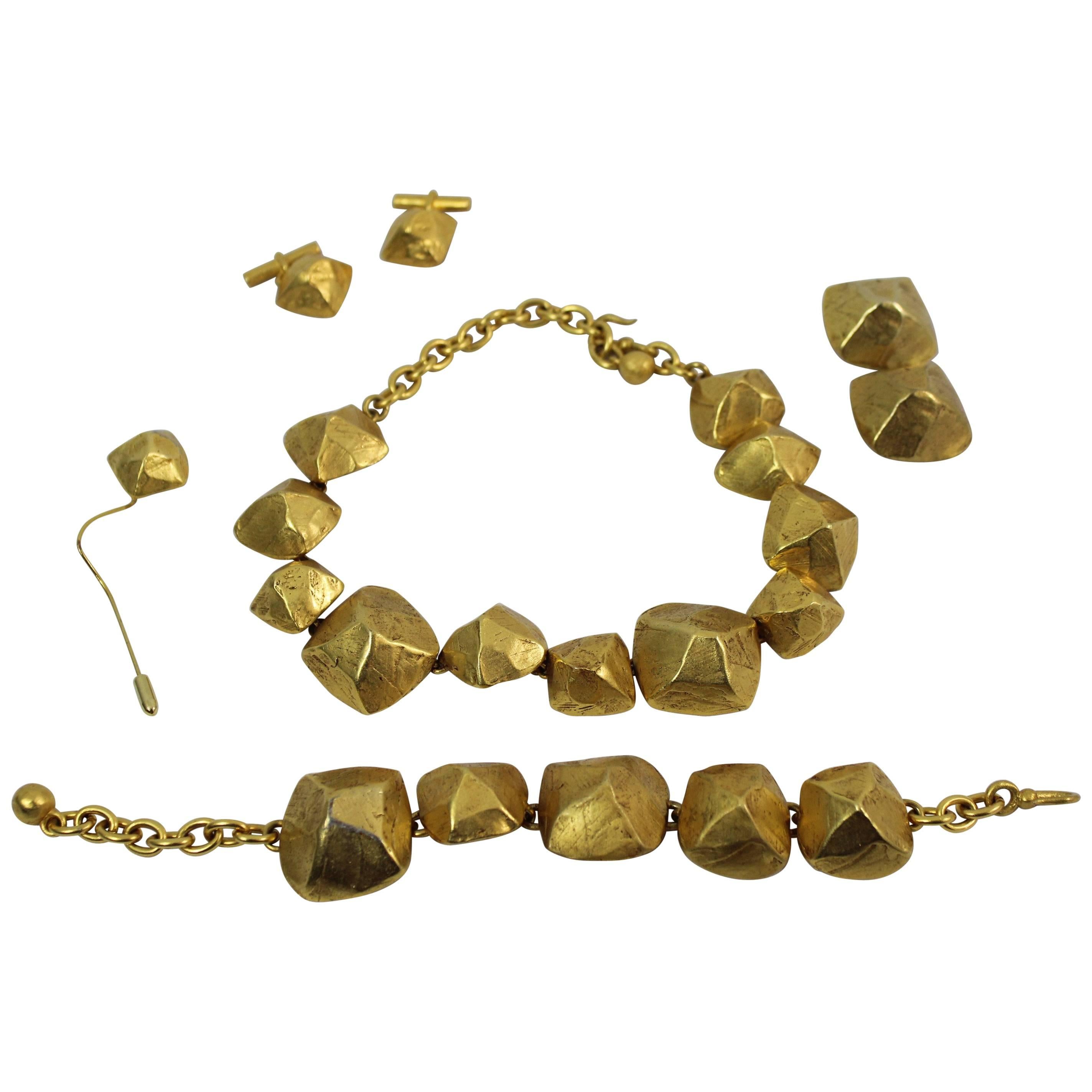 Hermes Vintage Gold-Plated Jewelry Set