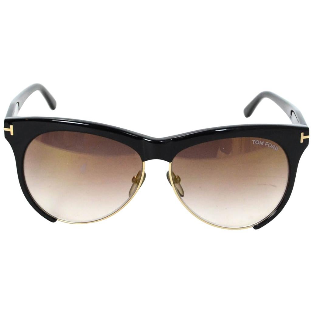 Tom Ford Black Leona Sunglasses with Case 