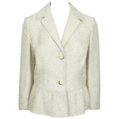 Valentino Gold Metallic Wool Blend Jacket - 10