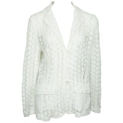 Anne Fontaine White Lace Jacket - 40 