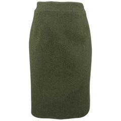 RALPH LAUREN Size 8 Olive Wool / Cashmere A Line Skirt