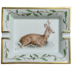 Hermès Vintage Porcelain Ashtray Change Tray Biche Deer Xavier de Poret