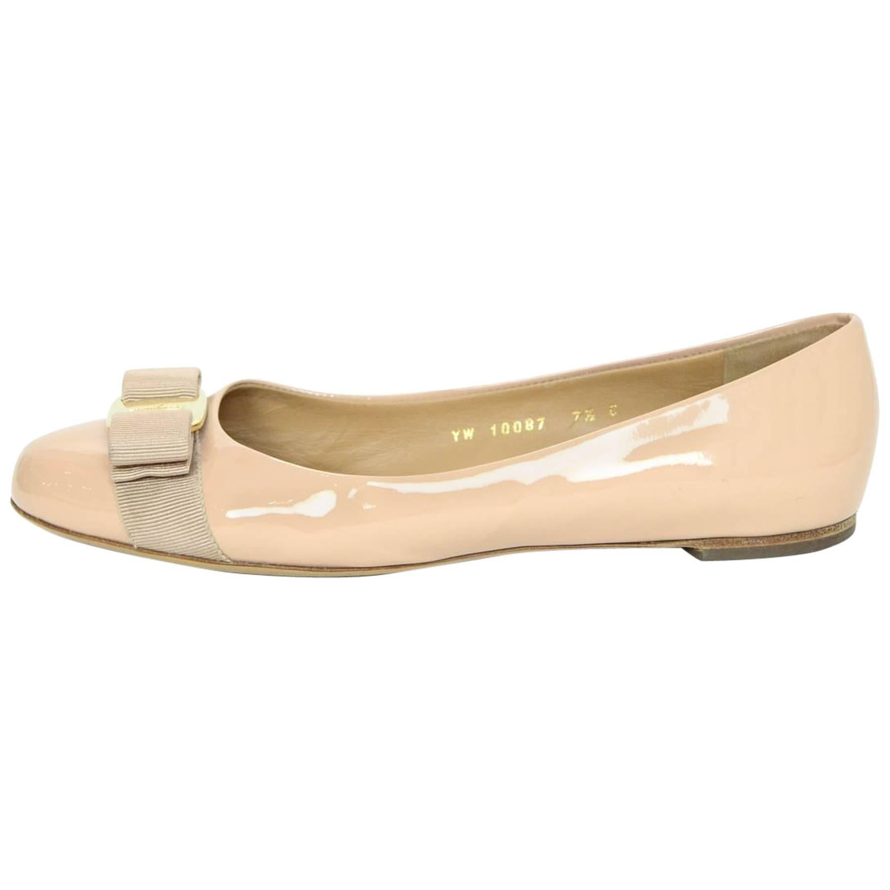 ferragamo nude flats