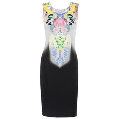 ETRO Floral Kaleidoscope Gray Ombre Sleeveless Shift Cocktail Dress NWT