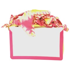 Christian Louboutin Artemis Papillote Hot Pink & Yellow Top Strap w/ Bows Bag