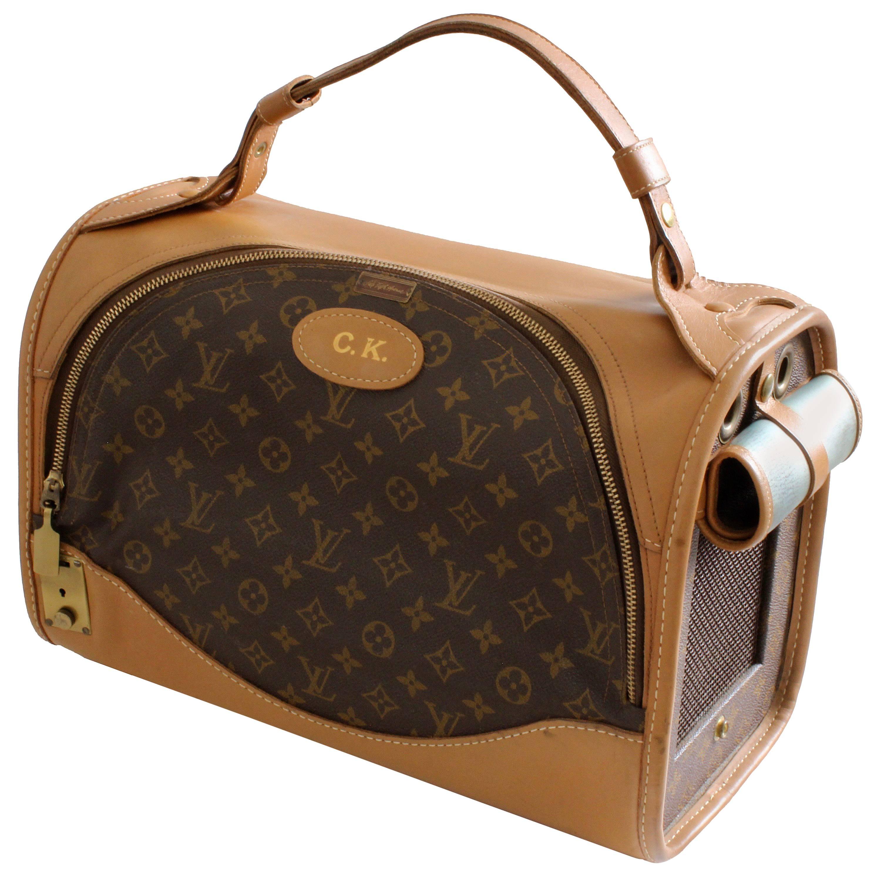 Louis Vuitton French Company Sac Chien Monogram Dog Carrier Travel Bag 40cm  70s