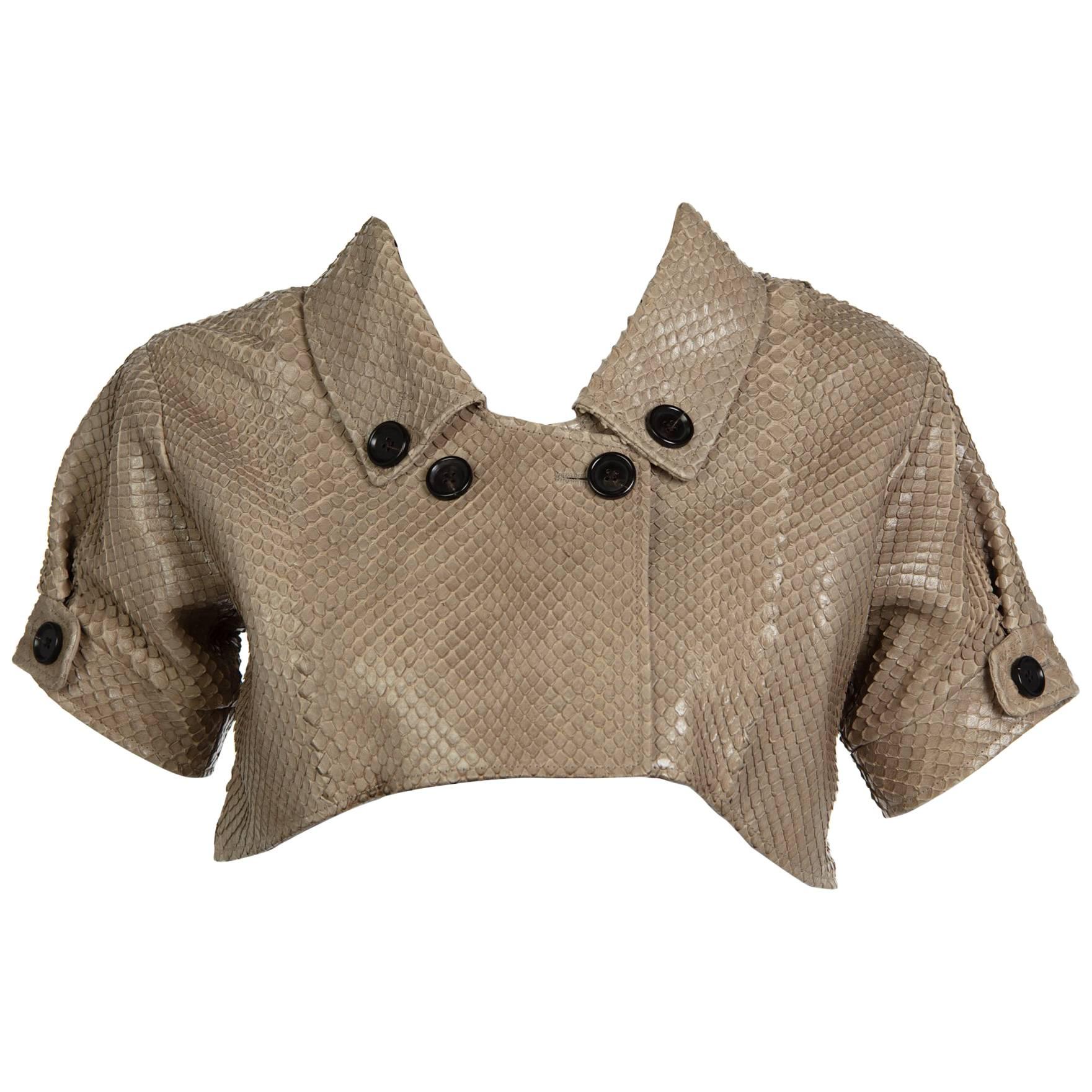 Bottega Veneta Runway Cropped Python Bolero Jacket, 2007 