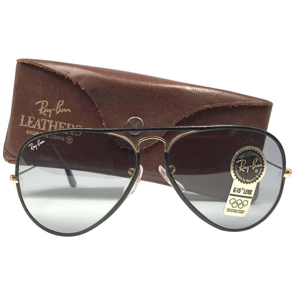 Vintage Ray Ban Leather Aviator Sunglasses 4 For Sale On 1stDibs vintage-ray-ban-leather-aviator-sunglasses-4-for-sale-on-1stdibs