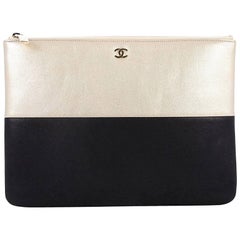 Chanel Bicolor O Case Clutch Caviar And Iridescent Calfskin Medium