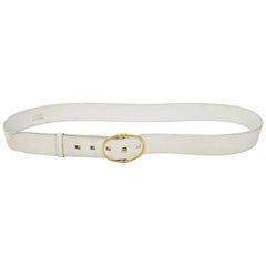 White Vintage Hermes Leather Belt