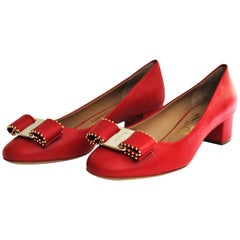 Salvatore Ferragamo Red Shoes Vara Bow