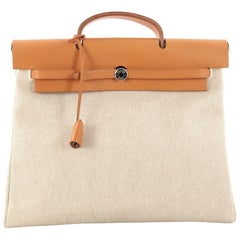 Hermes Herbag Toile and Leather MM