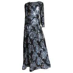 1990s Fabulous Oscar de la Renta Sequin Gown