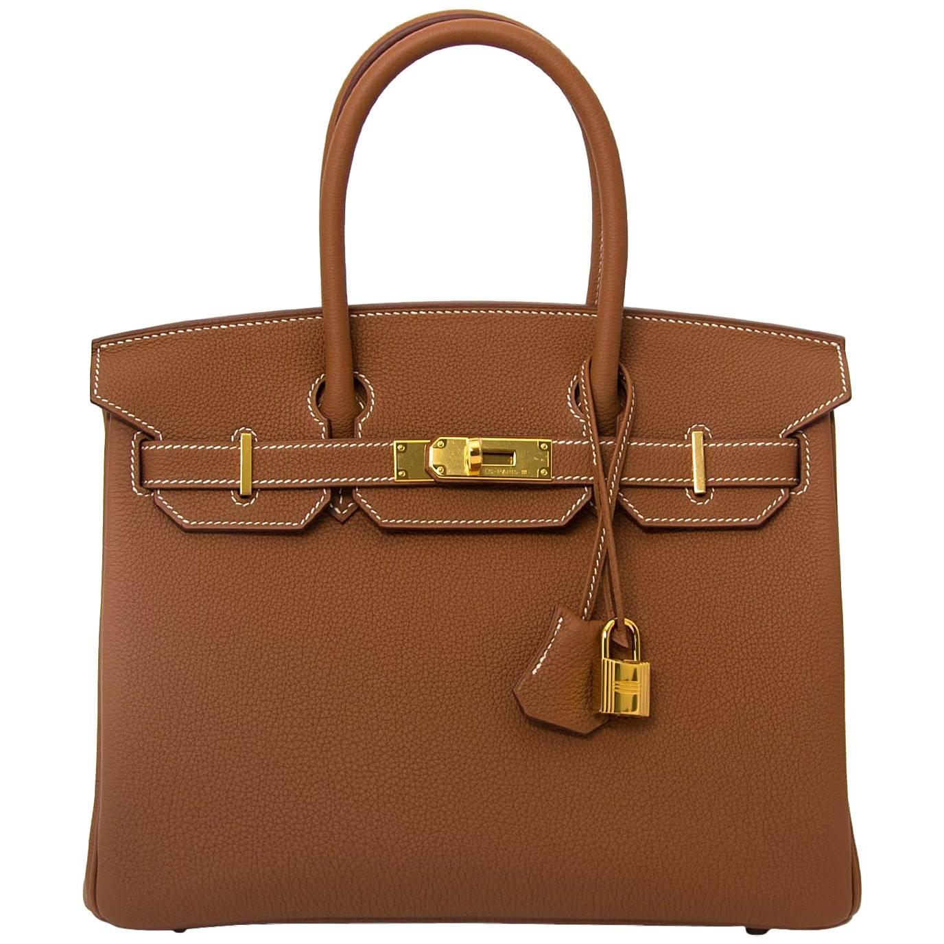 Hermès 30 Togo Gold Gold Hardware Birkin Bag