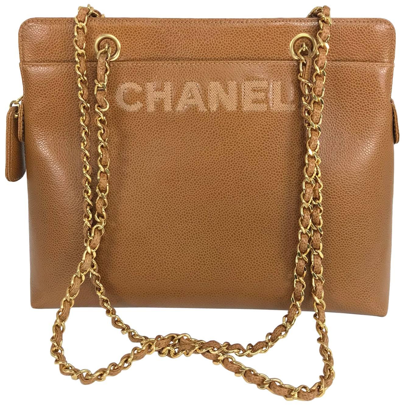 Chanel caramel pebble leather chain strap shoulder bag unused