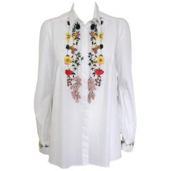 Blumarine White Embroidered Shirt