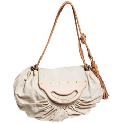 GIVENCHY - Sac fourre-tout à rabat en toile beige et cuir, collection collector