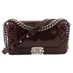 Chanel Reverso Patent Old Medium Boy Flap Bag
