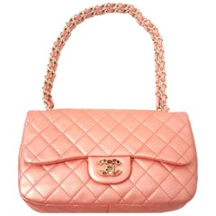 Chanel Pearlized Pink Medium Flap w/ Decorated Turnlock Limited Edition Bag