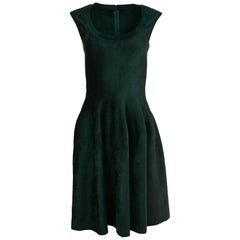 Alaia Green Velvet Fit & Flare Dress Sz FR40