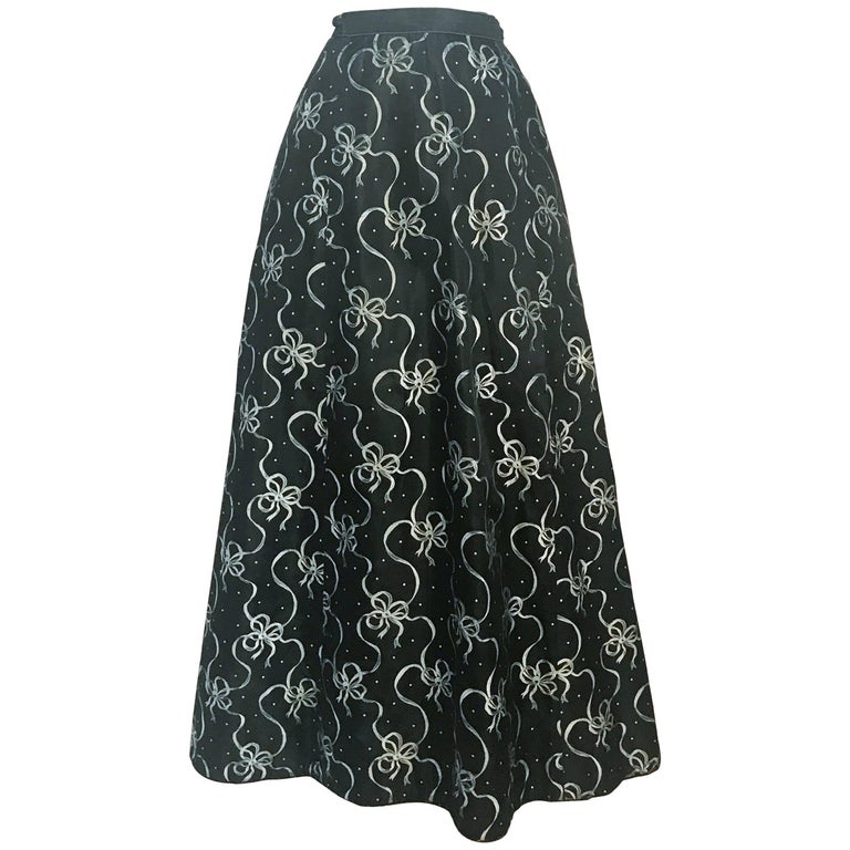 Victorian Jacquard Evening Skirt For Sale at 1stDibs