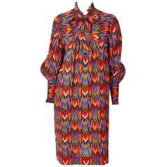 Yves Saint Laurent Wool Challis Day Dress