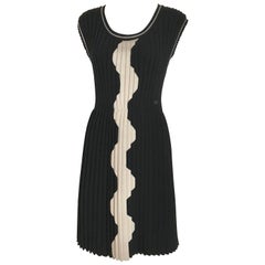 Chanel Black and Creme Knit Dress