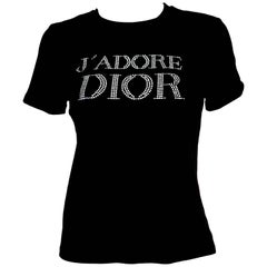 Christian Dior "J'adore" Swarovski Embellished T-Shirt, c. 2000's, Size US 14