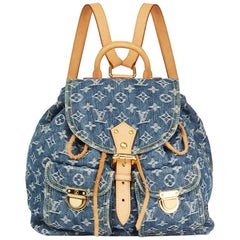 Louis Vuitton Blue Monogram Denim Chalk Backpack QJB5010WBB000