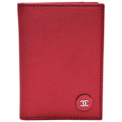 Chanel Hammered Pink Leather Card Holder 