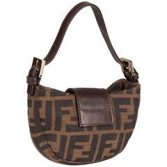 2000 Fendi Brown Monogram Canvas Min Croissant  