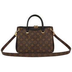 2017 Louis Vuitton Brown Monogram Canvas & Black Calfskin Leather Pallas BB