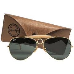 Ray Ban Vintage SharpShooter Gold  62Mm  B&L Sunglasses, 1980s 