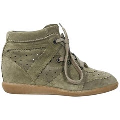 Taupe Isabel Marant Bobby High-Top Sneakers