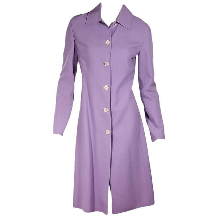 Purple Celine Stretch-Wool Coat