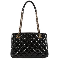 Chanel Eyelet Tote Quilted Patent Small
