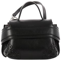 Tod's Studded Convertible Wave Charm Bag Leather 