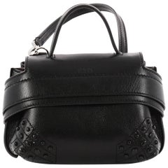 Tod's Studded Convertible Wave Charm Bag Leather