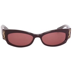 Vintage Yves Saint Laurent Pair of Burgundy Sunglasses, 1990s 