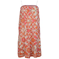 Emilio Pucci Silk Orange Print Dress Sz 4