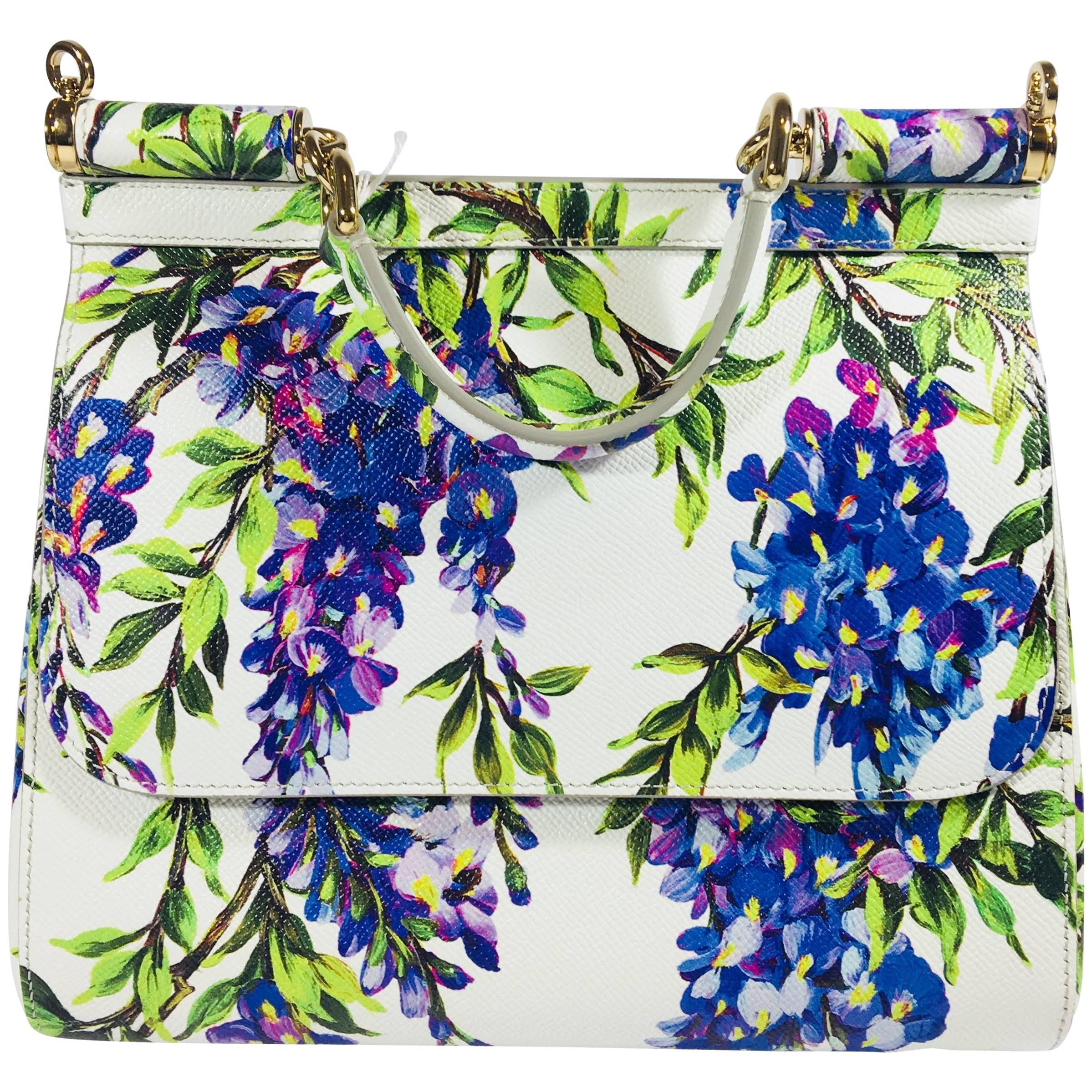 Dolce & Gabbana Small Floral Print Top Handle Bag