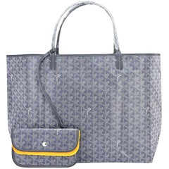 Goyard Grey St Louis GM Chevron Tote Bag